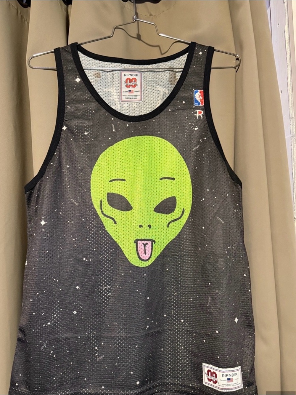 ALIEN WITH NBA LOGO Black “Ripndip” Jersey  SPURS Wembanyama LOOKaLIKE.